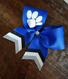 Custom Chevron Tail Cheer Bow/Softball Bow/Dance Bow with 2 names.
