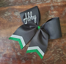 Load image into Gallery viewer, Chevron Tail Cheer /Softball/Dance Bow with 1 Name
