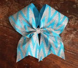 FULL Glitter Chevron Cheer Bow / Dance Bow / Softball Bow