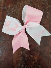 Load image into Gallery viewer, Half Glitter Cheer/Softball/Dance Bow with 2 Names
