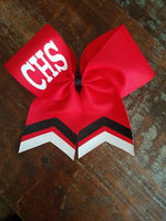 Chevron Tail Cheer Bow/Softball Bow /Dance Bow with Name