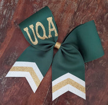 Load image into Gallery viewer, Custom Green or Pink Cheer/Dance /Softball Bow with Name
