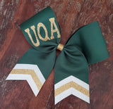 Custom Green/Pink Cheer Bow /Dance Bow /Softball Bow with Name