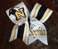 Senior Striped Cheer Bow/Graduation Bow/ with Name
