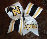 Senior Striped Cheer Bow/Graduation Bow/ with Name
