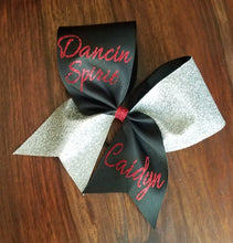 Load image into Gallery viewer, Half Glitter Cheer/Softball/Dance Bow with 2 Names
