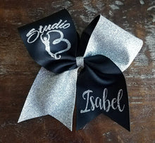 Load image into Gallery viewer, Half Glitter Cheer/Softball/Dance Bow with 2 Names
