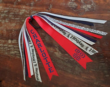 Load image into Gallery viewer, Volleyball Hair Tie Streamer/Spirit Ribbons with Name and Number
