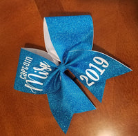 FULL Glitter Cheer Bow/Dance Bow/ Senior Bow with 2 Names.