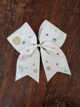 Load image into Gallery viewer, Polka Dot Cheer/Dance/Softball Bow with name.
