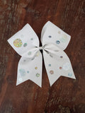 Polka Dot Cheer Bow/Dance Bow/Softball Bow .