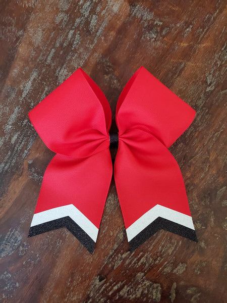 Chevron Tail Cheer Bow / Softball Bow / Dance Bow.
