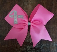 Cancer Awareness Ribbon Cheer Bow/Dance Bow/Softball bow.