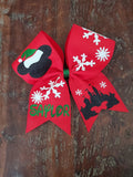 Christmas Themed Cheer Bow.