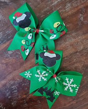 Load image into Gallery viewer, Christmas Themed Cheer Bow.
