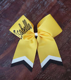 Chevron Tail Cheer Bow /Softball Bow/Dance Bow with Name