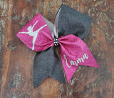 FULL Glitter Cheer Bow/Dance Bow/ Senior Bow with 2 Names.