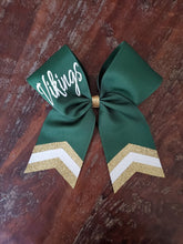Load image into Gallery viewer, Custom Green or Pink Cheer/Dance /Softball Bow with Name
