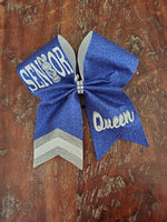 FULL Glitter Chevron Tail Senior Cheer Bow with Name