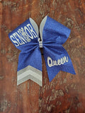 FULL Glitter Chevron Tail Senior Cheer Bow with Name