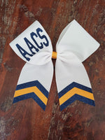 Custom White Cheer Bow/Dance Bow/Softball Bow with Name