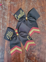 Custom Black Cheer Bow/Dance Bow/Softball Bow/ with Name