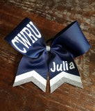 Chevron Tail Cheer Bow /Softball Bow/Dance Bow with 2 Names