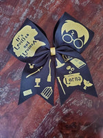 Wizard cheer bow with Symbols and Name