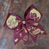 Wizard cheer bow with Symbols and Name