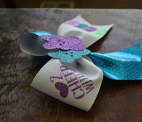 Easter Peep Cheer Bow/ Love 2 Cheer with My Peeps Cheer Bow / Easter Bow with 3D image