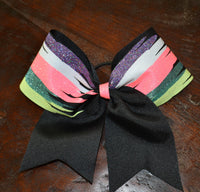 Colorful Paint Drip Cheer Bow / Softball Bow / Dance Bow