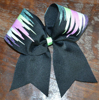 Colorful Paint Drip Cheer Bow / Softball Bow / Dance Bow