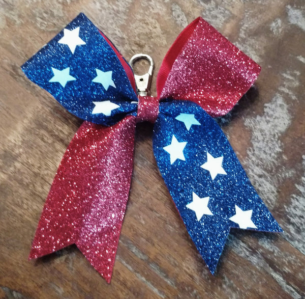 FEAR THE BOW Mini Cheer Bow Keychains Glitter Mini Cheerbow 