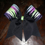 Colorful Paint Drip Cheer Bow / Softball Bow / Dance Bow