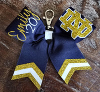 MINI Chevron Tail Bow Key-chain with 2 Names