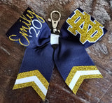 MINI Chevron Tail Bow Key-chain with 2 Names