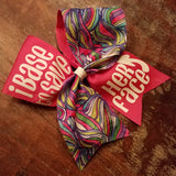 I Base to Save her Face Colorful Cheer Bow.