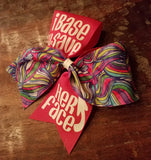 I Base to Save her Face Colorful Cheer Bow.