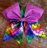 Mermaid tail Colorful Cheer Bow