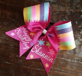 Art Birthday Cheer Bow with Name