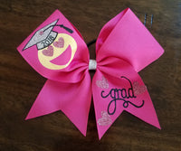 Emoji Grad Cheer Bow/Softball Bow/Dance Bow/Graduation Bow
