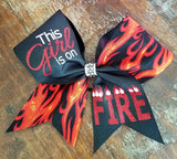 This Girl is On Fire Cheer Bow