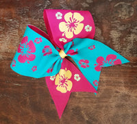 Tropical Cheer Bow/Softball Bow/ Dance Bow