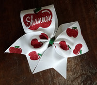 Apple cheer bow / First day of school bow with Name