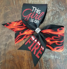 Load image into Gallery viewer, This Girl is On Fire Cheer Bow
