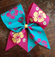 Tropical Cheer Bow/Softball Bow/ Dance Bow