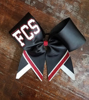 Layered Chevron tail Cheer Bow /Softball Bow/Dance Bow with Name.