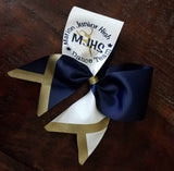 Tick Tock Chevron Tail Cheer Bow/Softball Bow/Dance Bow with Name