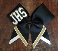 Layered Chevron tail Cheer Bow /Softball Bow/Dance Bow with Name.