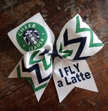 Load image into Gallery viewer, "I Cheer a Latte" Cheet Bow
